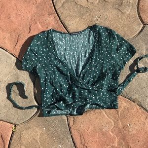 Brandy Melville Floral Wrap Top